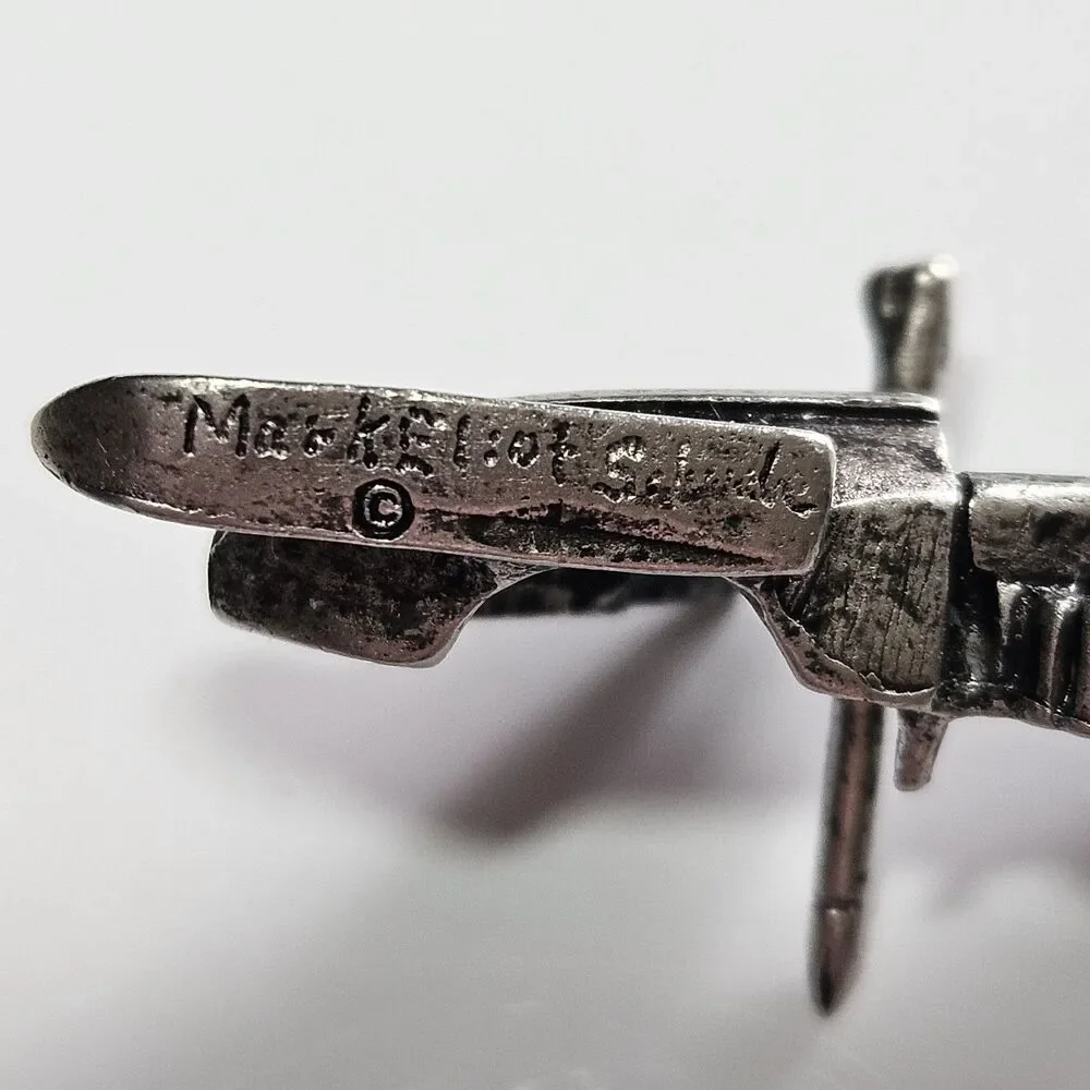 The Mountain Stuff Mark Eliot Schwabe Snowmobile Pin Silver Tone